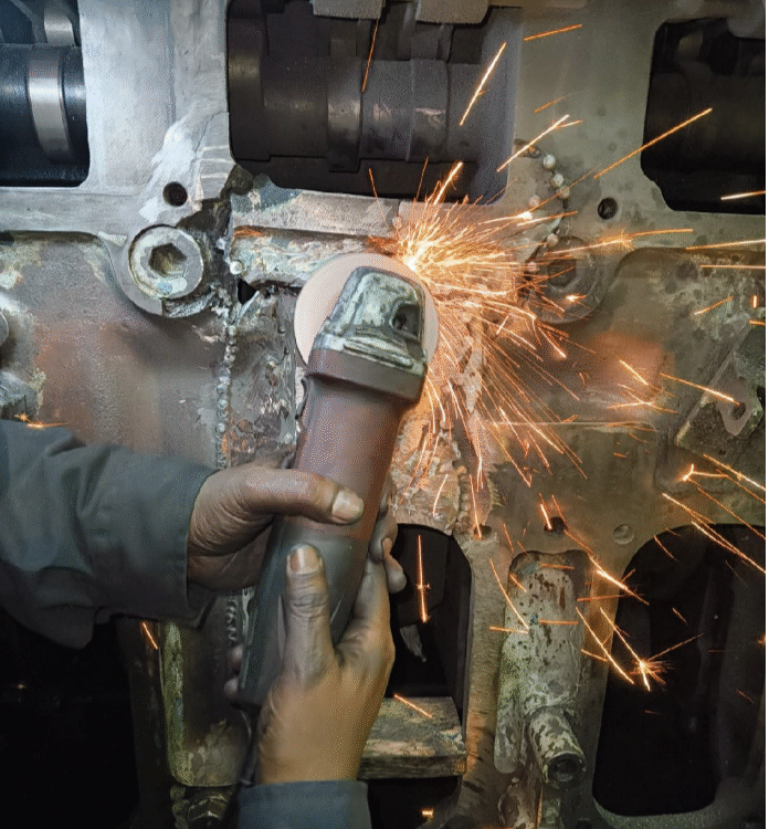Onsite metal stitching during repairs
