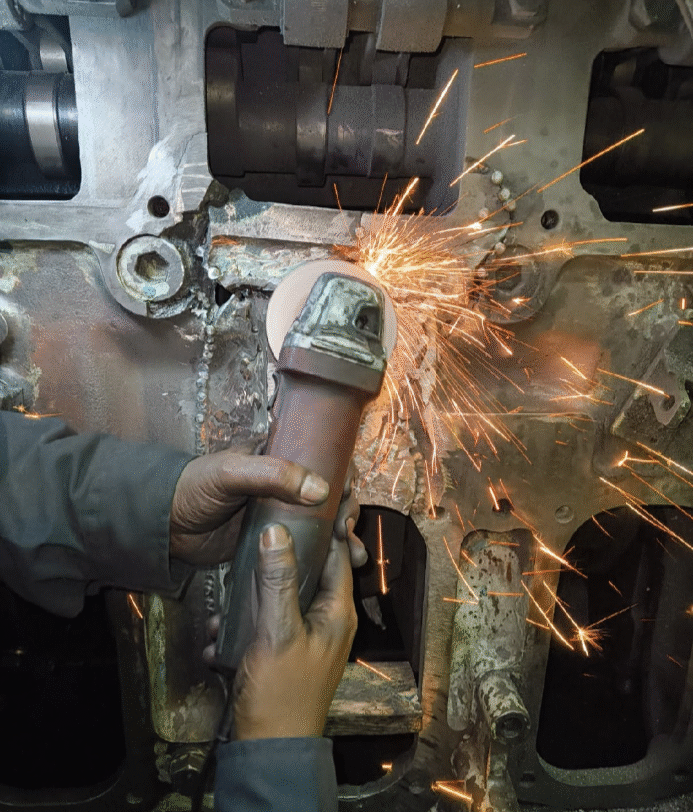 Onsite metal stitching during repairs