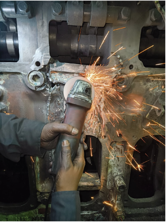 Onsite metal stitching during repairs